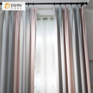 DIHIN HOME Modern Striped Curtains，Blackout Grommet Window Curtain for Living Room ,52x63-inch,1 Panel Roman Shades Curtains Window Blinds custom curtains blackout curtains curtains for living room sheer curtains curtain fabric linen curtains kitchen curtains velvet curtains pinch pleat curtains bay window curtains outdoor curtains pleated curtains floral curtains dining room curtains kitchen valances drapes for bedroom patio curtains nursery curtains grommet curtains