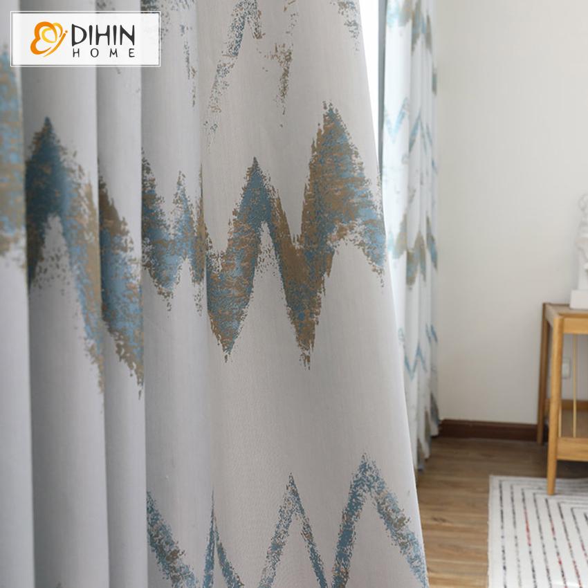 DIHIN HOME Modern Striped Curtains High Precision Jacquard,Blackout Grommet Window Curtain for Living Room ,52x63-inch,1 Panel Roman Shades Curtains Window Blinds custom curtains blackout curtains curtains for living room sheer curtains curtain fabric linen curtains kitchen curtains velvet curtains pinch pleat curtains bay window curtains outdoor curtains pleated curtains floral curtains dining room curtains kitchen valances drapes for bedroom patio curtains nursery curtains grommet curtains