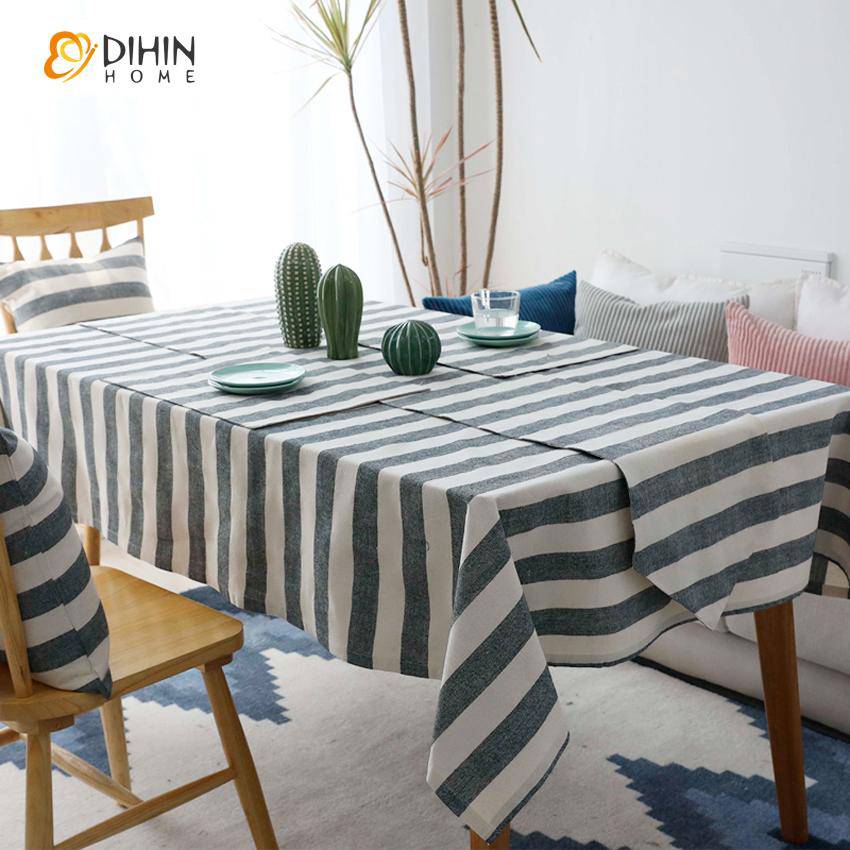 DIHIN HOME Modern Striped Printed Tablecloth For Rectangle Tables,Custom Washed Linen Tablecloth,Handmade Rectangle Table Cover Roman Shades Curtains Window Blinds custom curtains blackout curtains curtains for living room sheer curtains curtain fabric linen curtains kitchen curtains velvet curtains pinch pleat curtains bay window curtains outdoor curtains pleated curtains floral curtains dining room curtains kitchen valances drapes for bedroom patio curtains nursery curtains grommet curtains