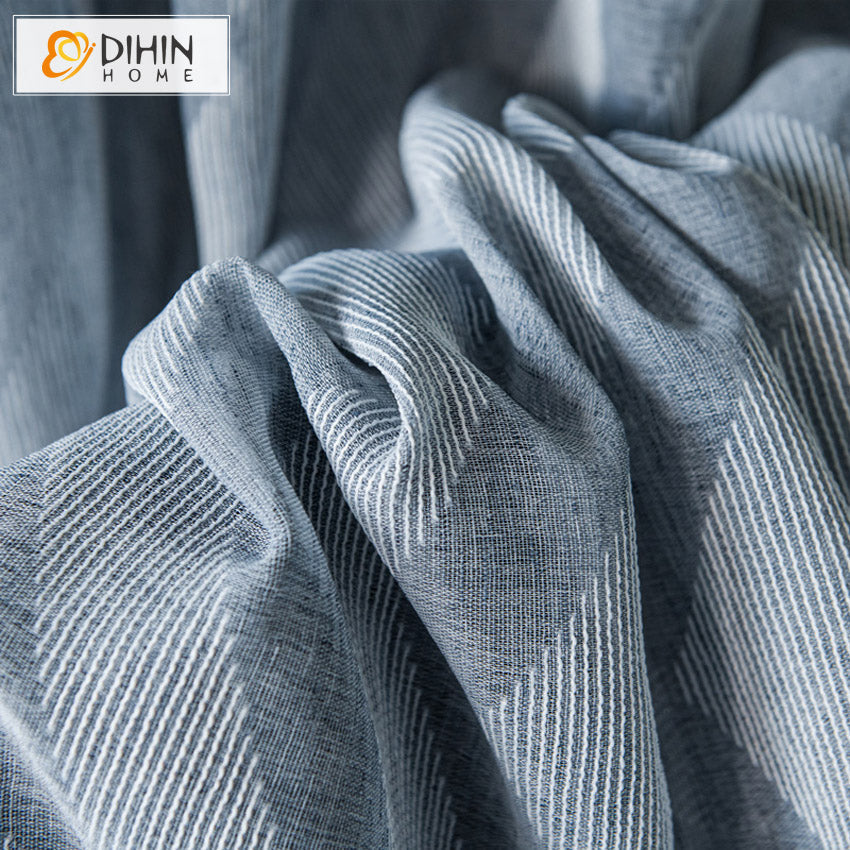 DIHIN HOME Modern Striped Sheer Curtain,Grommet Window Curtain for Living Room,52x63-inch,1 Panel Roman Shades Curtains Window Blinds custom curtains blackout curtains curtains for living room sheer curtains curtain fabric linen curtains kitchen curtains velvet curtains pinch pleat curtains bay window curtains outdoor curtains pleated curtains floral curtains dining room curtains kitchen valances drapes for bedroom patio curtains nursery curtains grommet curtains