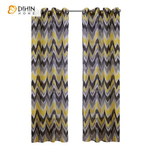 DIHIN HOME Modern Striped Waves Printed Curtains ,Blackout Grommet Window Curtain for Living Room ,52x63-inch,1 Panel Roman Shades Curtains Window Blinds custom curtains blackout curtains curtains for living room sheer curtains curtain fabric linen curtains kitchen curtains velvet curtains pinch pleat curtains bay window curtains outdoor curtains pleated curtains floral curtains dining room curtains kitchen valances drapes for bedroom patio curtains nursery curtains grommet curtains