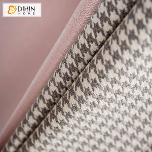 DIHIN HOME Modern Sweet Pink Houndstooth Embroidered,Blackout Grommet Window Curtain for Living Room ,52x63-inch,1 Panel Roman Shades Curtains Window Blinds custom curtains blackout curtains curtains for living room sheer curtains curtain fabric linen curtains kitchen curtains velvet curtains pinch pleat curtains bay window curtains outdoor curtains pleated curtains floral curtains dining room curtains kitchen valances drapes for bedroom patio curtains nursery curtains grommet curtains