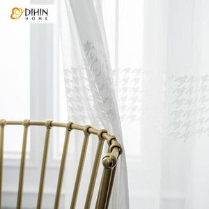 DIHIN HOME Modern Sweet Pink Houndstooth Embroidered,Blackout Grommet Window Curtain for Living Room ,52x63-inch,1 Panel Roman Shades Curtains Window Blinds custom curtains blackout curtains curtains for living room sheer curtains curtain fabric linen curtains kitchen curtains velvet curtains pinch pleat curtains bay window curtains outdoor curtains pleated curtains floral curtains dining room curtains kitchen valances drapes for bedroom patio curtains nursery curtains grommet curtains