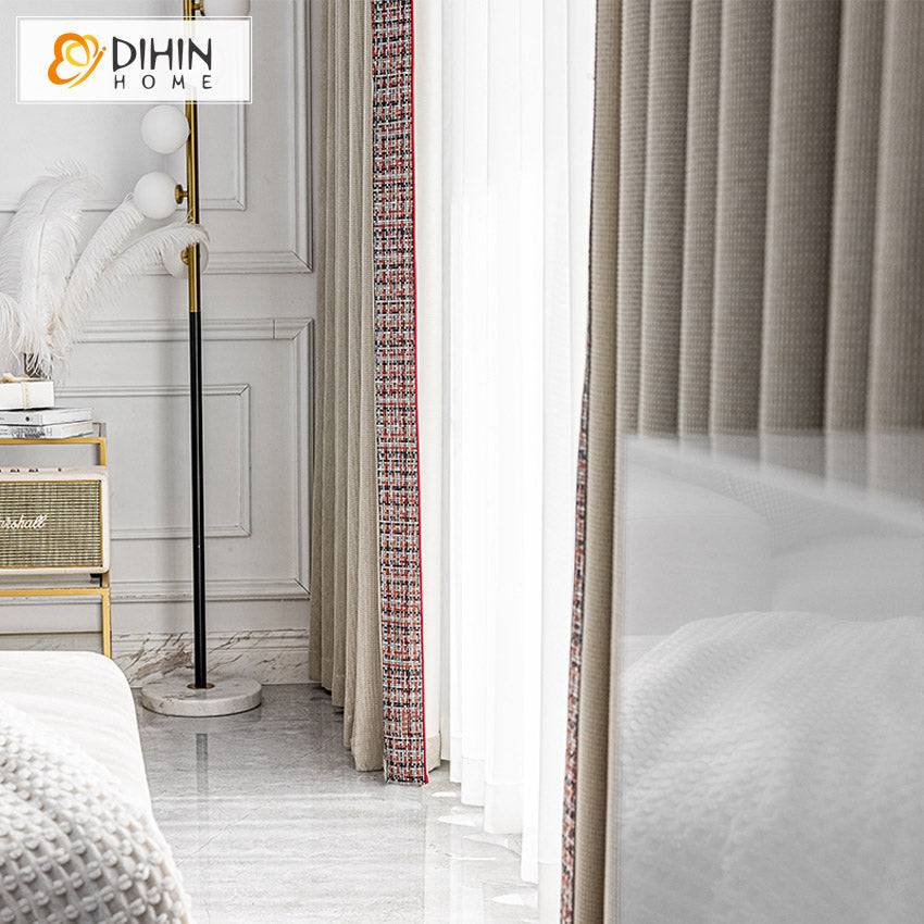 DIHIN HOME Modern Thick Fabric With Lace,Blackout Grommet Window Curtain for Living Room ,52x63-inch,1 Panel Roman Shades Curtains Window Blinds custom curtains blackout curtains curtains for living room sheer curtains curtain fabric linen curtains kitchen curtains velvet curtains pinch pleat curtains bay window curtains outdoor curtains pleated curtains floral curtains dining room curtains kitchen valances drapes for bedroom patio curtains nursery curtains grommet curtains