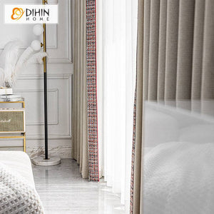 DIHIN HOME Modern Thick Fabric With Lace,Blackout Grommet Window Curtain for Living Room ,52x63-inch,1 Panel Roman Shades Curtains Window Blinds custom curtains blackout curtains curtains for living room sheer curtains curtain fabric linen curtains kitchen curtains velvet curtains pinch pleat curtains bay window curtains outdoor curtains pleated curtains floral curtains dining room curtains kitchen valances drapes for bedroom patio curtains nursery curtains grommet curtains