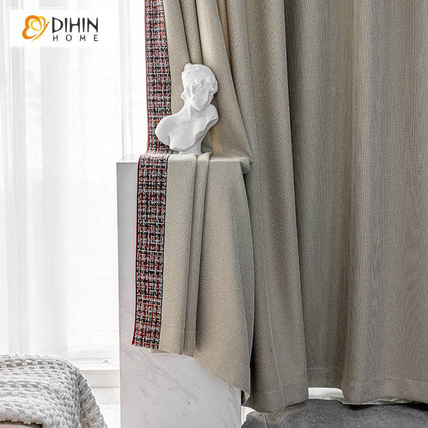 DIHIN HOME Modern Thick Fabric With Lace,Blackout Grommet Window Curtain for Living Room ,52x63-inch,1 Panel Roman Shades Curtains Window Blinds custom curtains blackout curtains curtains for living room sheer curtains curtain fabric linen curtains kitchen curtains velvet curtains pinch pleat curtains bay window curtains outdoor curtains pleated curtains floral curtains dining room curtains kitchen valances drapes for bedroom patio curtains nursery curtains grommet curtains