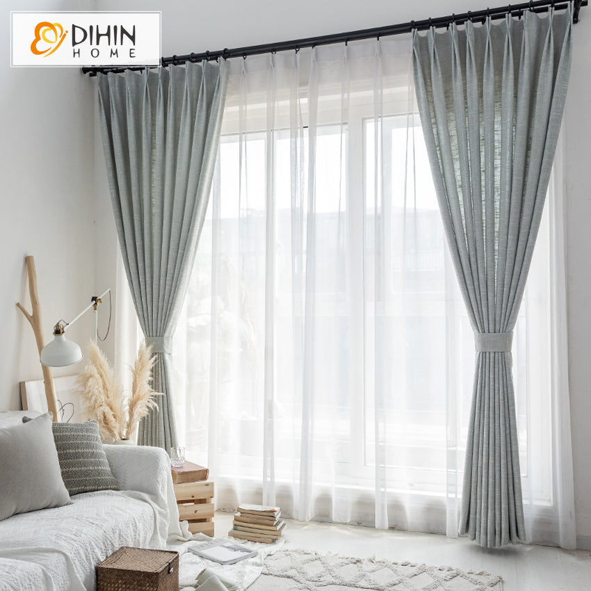DIHIN HOME Modern Thickened Cotton Linen Grey Blue Curtains,Blackout Grommet Window Curtain for Living Room ,52x63-inch,1 Panel Roman Shades Curtains Window Blinds custom curtains blackout curtains curtains for living room sheer curtains curtain fabric linen curtains kitchen curtains velvet curtains pinch pleat curtains bay window curtains outdoor curtains pleated curtains floral curtains dining room curtains kitchen valances drapes for bedroom patio curtains nursery curtains grommet curtains