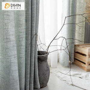 DIHIN HOME Modern Thickened Cotton Linen Grey Blue Curtains,Blackout Grommet Window Curtain for Living Room ,52x63-inch,1 Panel Roman Shades Curtains Window Blinds custom curtains blackout curtains curtains for living room sheer curtains curtain fabric linen curtains kitchen curtains velvet curtains pinch pleat curtains bay window curtains outdoor curtains pleated curtains floral curtains dining room curtains kitchen valances drapes for bedroom patio curtains nursery curtains grommet curtains