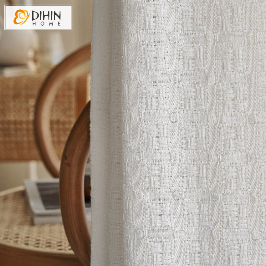 DIHIN HOME Modern Thickening Cotton Linen White Color,Grommet Window Sheer Curtain for Living Room ,52x63-inch,1 Panel Roman Shades Curtains Window Blinds custom curtains blackout curtains curtains for living room sheer curtains curtain fabric linen curtains kitchen curtains velvet curtains pinch pleat curtains bay window curtains outdoor curtains pleated curtains floral curtains dining room curtains kitchen valances drapes for bedroom patio curtains nursery curtains grommet curtains