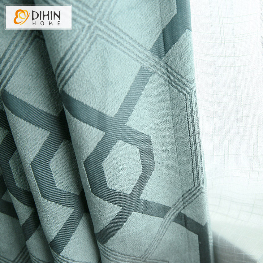 DIHIN HOME Modern Thickening Geometry Jacquard,Blackout Grommet Window Curtain for Living Room ,52x63-inch,1 Panel Roman Shades Curtains Window Blinds custom curtains blackout curtains curtains for living room sheer curtains curtain fabric linen curtains kitchen curtains velvet curtains pinch pleat curtains bay window curtains outdoor curtains pleated curtains floral curtains dining room curtains kitchen valances drapes for bedroom patio curtains nursery curtains grommet curtains
