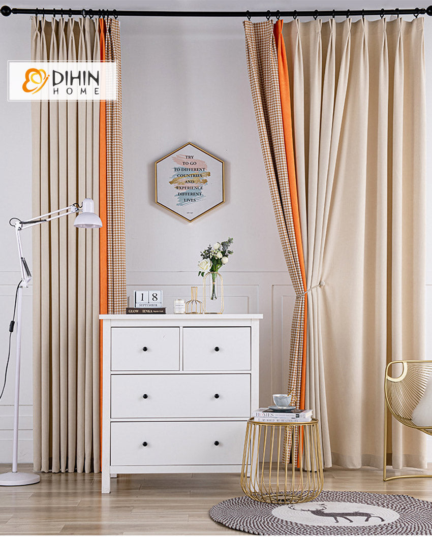 DIHIN HOME Modern Thickening Houndstooth Jacquard,Blackout Grommet Window Curtain for Living Room ,52x63-inch,1 Panel Roman Shades Curtains Window Blinds custom curtains blackout curtains curtains for living room sheer curtains curtain fabric linen curtains kitchen curtains velvet curtains pinch pleat curtains bay window curtains outdoor curtains pleated curtains floral curtains dining room curtains kitchen valances drapes for bedroom patio curtains nursery curtains grommet curtains