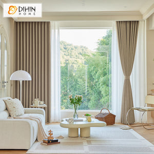 DIHIN HOME Modern Thickening Solid Beige Jacquard,Blackout Grommet Window Curtain for Living Room ,52x63-inch,1 Panel Roman Shades Curtains Window Blinds custom curtains blackout curtains curtains for living room sheer curtains curtain fabric linen curtains kitchen curtains velvet curtains pinch pleat curtains bay window curtains outdoor curtains pleated curtains floral curtains dining room curtains kitchen valances drapes for bedroom patio curtains nursery curtains grommet curtains