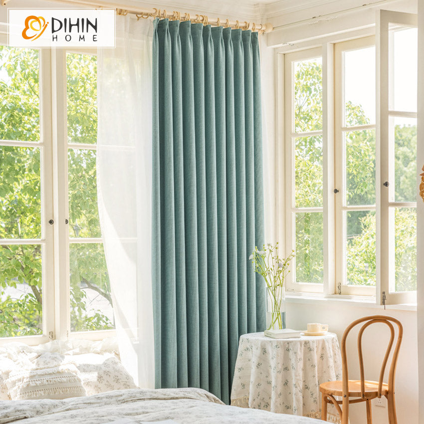 DIHIN HOME Modern Thickening Solid Blue Jacquard,Blackout Grommet Window Curtain for Living Room ,52x63-inch,1 Panel Roman Shades Curtains Window Blinds custom curtains blackout curtains curtains for living room sheer curtains curtain fabric linen curtains kitchen curtains velvet curtains pinch pleat curtains bay window curtains outdoor curtains pleated curtains floral curtains dining room curtains kitchen valances drapes for bedroom patio curtains nursery curtains grommet curtains