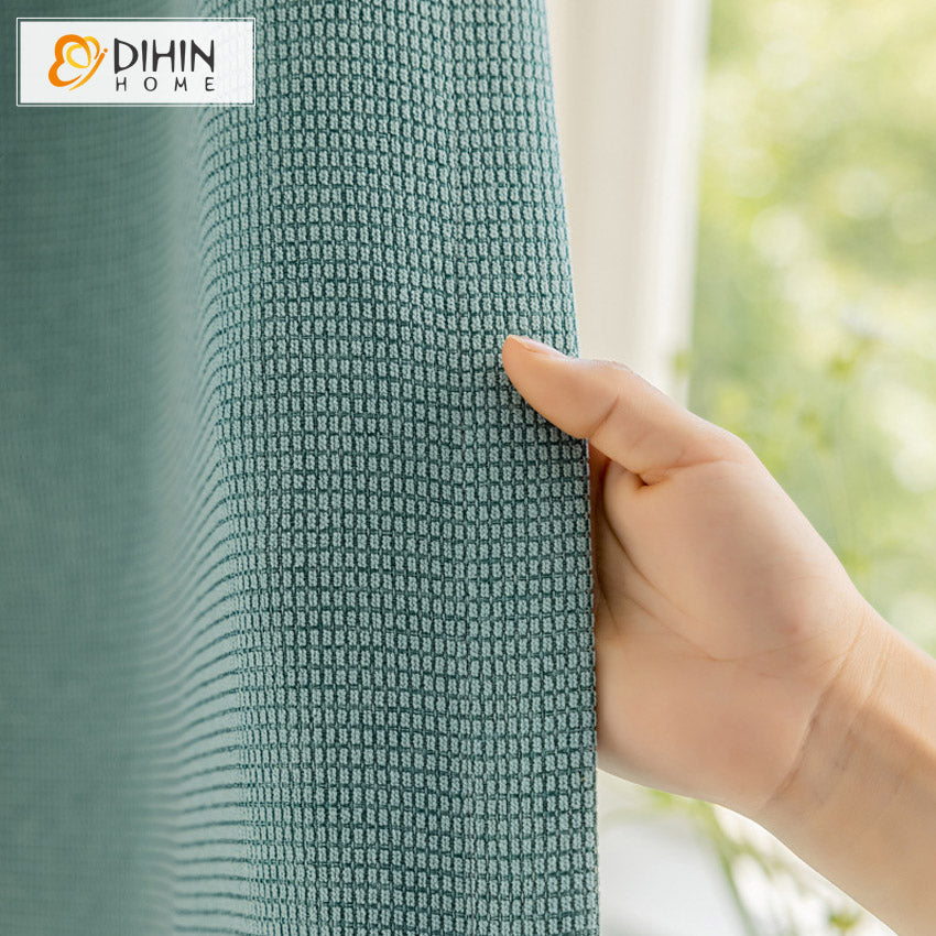 DIHIN HOME Modern Thickening Solid Blue Jacquard,Blackout Grommet Window Curtain for Living Room ,52x63-inch,1 Panel Roman Shades Curtains Window Blinds custom curtains blackout curtains curtains for living room sheer curtains curtain fabric linen curtains kitchen curtains velvet curtains pinch pleat curtains bay window curtains outdoor curtains pleated curtains floral curtains dining room curtains kitchen valances drapes for bedroom patio curtains nursery curtains grommet curtains