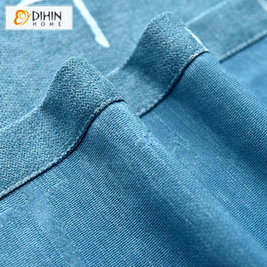 DIHIN HOME Modern Thicker Blue Color Jacquard,Blackout Grommet Window Curtain for Living Room ,52x63-inch,1 Panel Roman Shades Curtains Window Blinds custom curtains blackout curtains curtains for living room sheer curtains curtain fabric linen curtains kitchen curtains velvet curtains pinch pleat curtains bay window curtains outdoor curtains pleated curtains floral curtains dining room curtains kitchen valances drapes for bedroom patio curtains nursery curtains grommet curtains