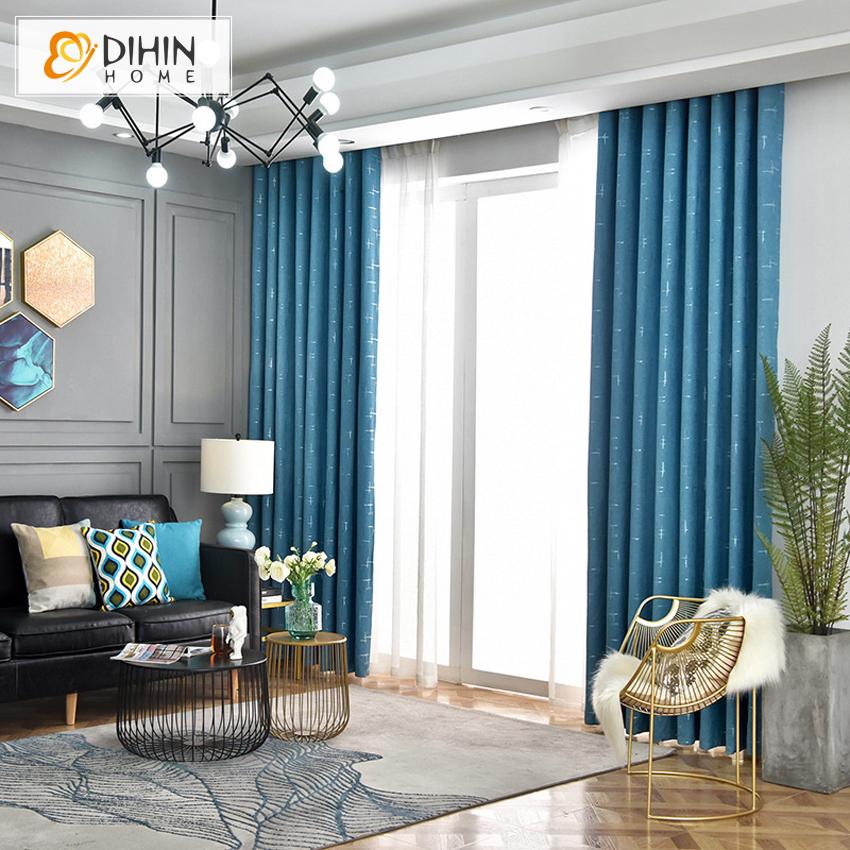 DIHIN HOME Modern Thicker Blue Color Jacquard,Blackout Grommet Window Curtain for Living Room ,52x63-inch,1 Panel Roman Shades Curtains Window Blinds custom curtains blackout curtains curtains for living room sheer curtains curtain fabric linen curtains kitchen curtains velvet curtains pinch pleat curtains bay window curtains outdoor curtains pleated curtains floral curtains dining room curtains kitchen valances drapes for bedroom patio curtains nursery curtains grommet curtains