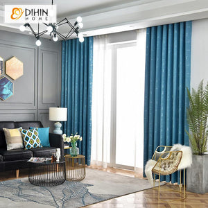 DIHIN HOME Modern Thicker Blue Color Jacquard,Blackout Grommet Window Curtain for Living Room ,52x63-inch,1 Panel Roman Shades Curtains Window Blinds custom curtains blackout curtains curtains for living room sheer curtains curtain fabric linen curtains kitchen curtains velvet curtains pinch pleat curtains bay window curtains outdoor curtains pleated curtains floral curtains dining room curtains kitchen valances drapes for bedroom patio curtains nursery curtains grommet curtains