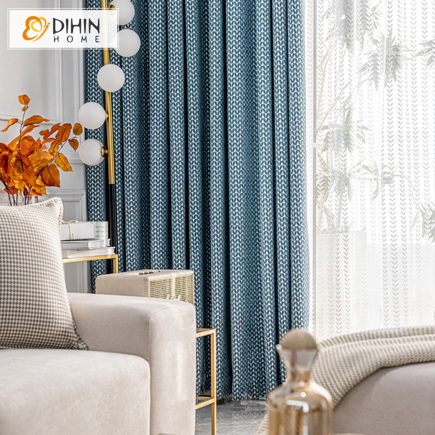 DIHIN HOME Modern Thickness Blue Color Geometric,Blackout Grommet Window Curtain for Living Room ,52x63-inch,1 Panel Roman Shades Curtains Window Blinds custom curtains blackout curtains curtains for living room sheer curtains curtain fabric linen curtains kitchen curtains velvet curtains pinch pleat curtains bay window curtains outdoor curtains pleated curtains floral curtains dining room curtains kitchen valances drapes for bedroom patio curtains nursery curtains grommet curtains