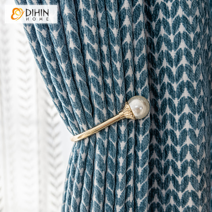 DIHIN HOME Modern Thickness Blue Color Geometric,Blackout Grommet Window Curtain for Living Room ,52x63-inch,1 Panel Roman Shades Curtains Window Blinds custom curtains blackout curtains curtains for living room sheer curtains curtain fabric linen curtains kitchen curtains velvet curtains pinch pleat curtains bay window curtains outdoor curtains pleated curtains floral curtains dining room curtains kitchen valances drapes for bedroom patio curtains nursery curtains grommet curtains