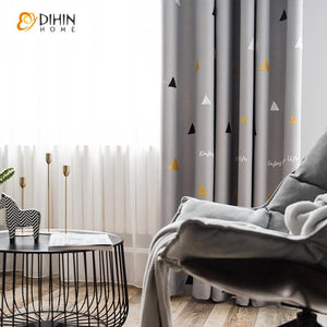DIHIN HOME Modern Triangle Geometric,Blackout Grommet Window Curtain for Living Room ,52x63-inch,1 Panel Roman Shades Curtains Window Blinds custom curtains blackout curtains curtains for living room sheer curtains curtain fabric linen curtains kitchen curtains velvet curtains pinch pleat curtains bay window curtains outdoor curtains pleated curtains floral curtains dining room curtains kitchen valances drapes for bedroom patio curtains nursery curtains grommet curtains
