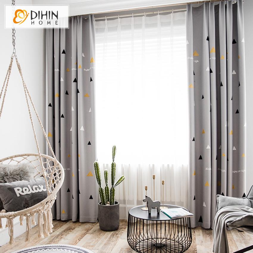 DIHIN HOME Modern Triangle Geometric,Blackout Grommet Window Curtain for Living Room ,52x63-inch,1 Panel Roman Shades Curtains Window Blinds custom curtains blackout curtains curtains for living room sheer curtains curtain fabric linen curtains kitchen curtains velvet curtains pinch pleat curtains bay window curtains outdoor curtains pleated curtains floral curtains dining room curtains kitchen valances drapes for bedroom patio curtains nursery curtains grommet curtains