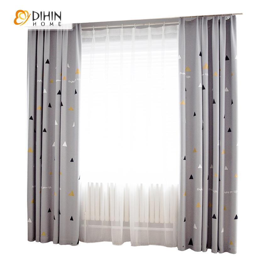DIHIN HOME Modern Triangle Geometric,Blackout Grommet Window Curtain for Living Room ,52x63-inch,1 Panel Roman Shades Curtains Window Blinds custom curtains blackout curtains curtains for living room sheer curtains curtain fabric linen curtains kitchen curtains velvet curtains pinch pleat curtains bay window curtains outdoor curtains pleated curtains floral curtains dining room curtains kitchen valances drapes for bedroom patio curtains nursery curtains grommet curtains