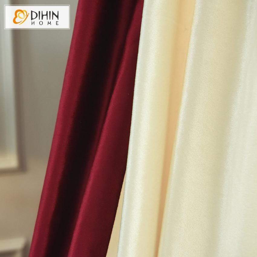 DIHIN HOME Modern Velevt Spliced Curtains，Blackout Grommet Window Curtain for Living Room ,52x63-inch,1 Panel Roman Shades Curtains Window Blinds custom curtains blackout curtains curtains for living room sheer curtains curtain fabric linen curtains kitchen curtains velvet curtains pinch pleat curtains bay window curtains outdoor curtains pleated curtains floral curtains dining room curtains kitchen valances drapes for bedroom patio curtains nursery curtains grommet curtains