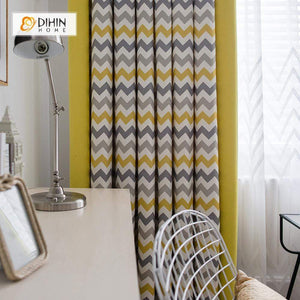 DIHIN HOME Modern Wave Printed Spliced Curtains，Blackout Grommet Window Curtain for Living Room ,52x63-inch,1 Panel Roman Shades Curtains Window Blinds custom curtains blackout curtains curtains for living room sheer curtains curtain fabric linen curtains kitchen curtains velvet curtains pinch pleat curtains bay window curtains outdoor curtains pleated curtains floral curtains dining room curtains kitchen valances drapes for bedroom patio curtains nursery curtains grommet curtains