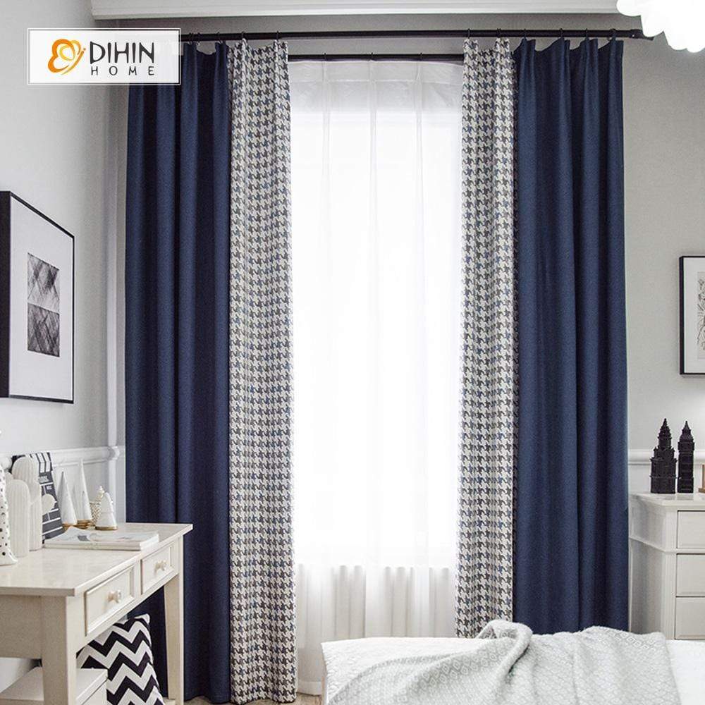 DIHIN HOME Modern Wave Shaped Spliced Curtains，Blackout Grommet Window Curtain for Living Room ,52x63-inch,1 Panel Roman Shades Curtains Window Blinds custom curtains blackout curtains curtains for living room sheer curtains curtain fabric linen curtains kitchen curtains velvet curtains pinch pleat curtains bay window curtains outdoor curtains pleated curtains floral curtains dining room curtains kitchen valances drapes for bedroom patio curtains nursery curtains grommet curtains