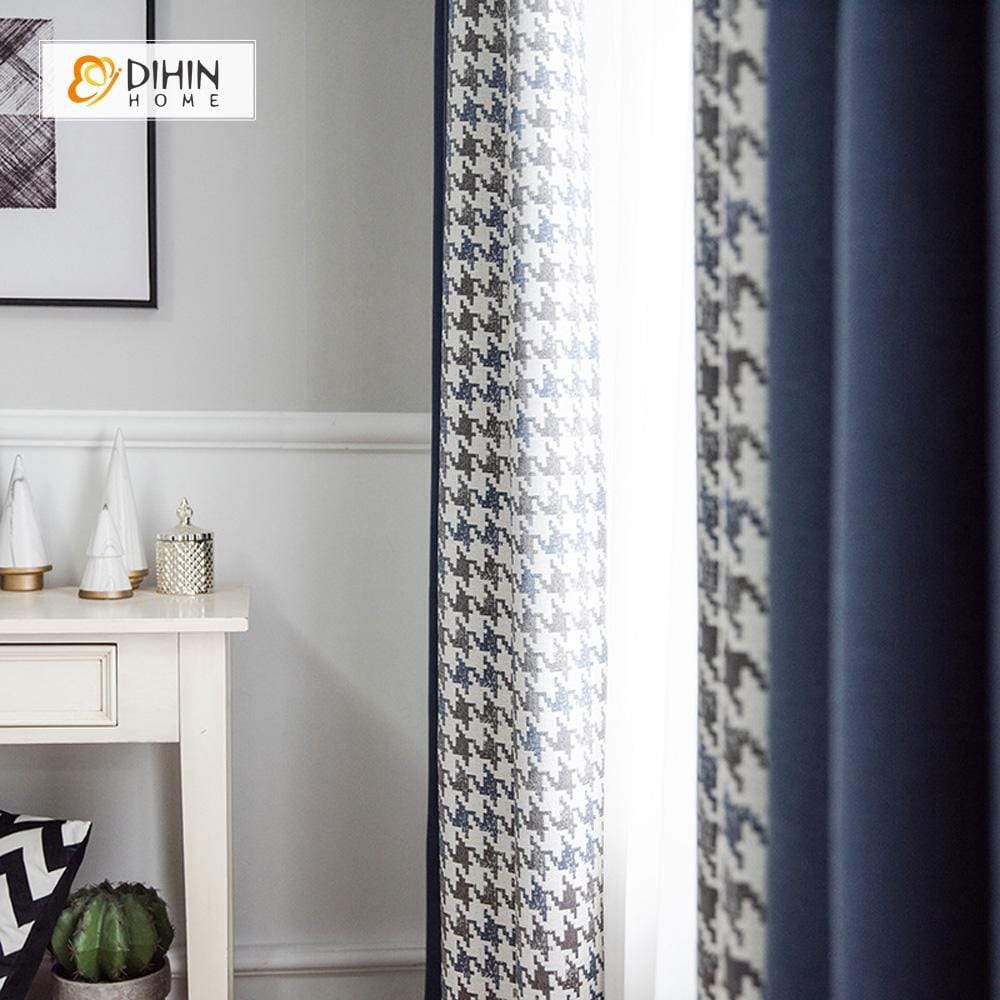 DIHIN HOME Modern Wave Shaped Spliced Curtains，Blackout Grommet Window Curtain for Living Room ,52x63-inch,1 Panel Roman Shades Curtains Window Blinds custom curtains blackout curtains curtains for living room sheer curtains curtain fabric linen curtains kitchen curtains velvet curtains pinch pleat curtains bay window curtains outdoor curtains pleated curtains floral curtains dining room curtains kitchen valances drapes for bedroom patio curtains nursery curtains grommet curtains