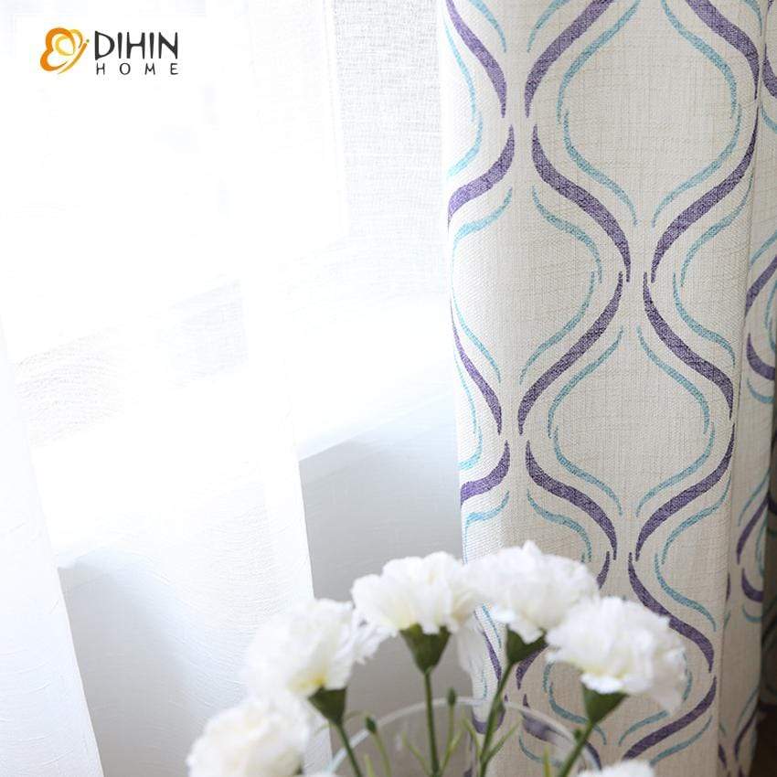 DIHIN HOME Modern Wave Stripes Fabric，Blackout Grommet Window Curtain for Living Room ,52x63-inch,1 Panel Roman Shades Curtains Window Blinds custom curtains blackout curtains curtains for living room sheer curtains curtain fabric linen curtains kitchen curtains velvet curtains pinch pleat curtains bay window curtains outdoor curtains pleated curtains floral curtains dining room curtains kitchen valances drapes for bedroom patio curtains nursery curtains grommet curtains