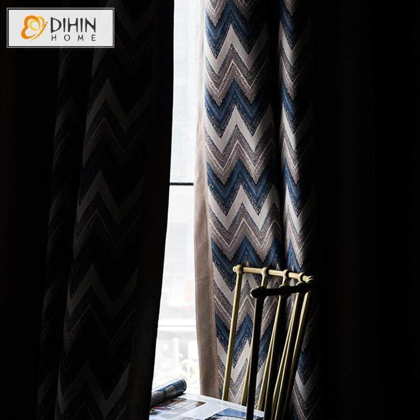 DIHIN HOME Modern Waves Spliced Curtains，Blackout Grommet Window Curtain for Living Room ,52x63-inch,1 Panel Roman Shades Curtains Window Blinds custom curtains blackout curtains curtains for living room sheer curtains curtain fabric linen curtains kitchen curtains velvet curtains pinch pleat curtains bay window curtains outdoor curtains pleated curtains floral curtains dining room curtains kitchen valances drapes for bedroom patio curtains nursery curtains grommet curtains
