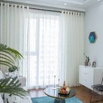 DIHIN HOME Modern Waves Striped,Sheer Curtain, Grommet Window Curtain for Living Room ,52x63-inch,1 Panel Roman Shades Curtains Window Blinds custom curtains blackout curtains curtains for living room sheer curtains curtain fabric linen curtains kitchen curtains velvet curtains pinch pleat curtains bay window curtains outdoor curtains pleated curtains floral curtains dining room curtains kitchen valances drapes for bedroom patio curtains nursery curtains grommet curtains