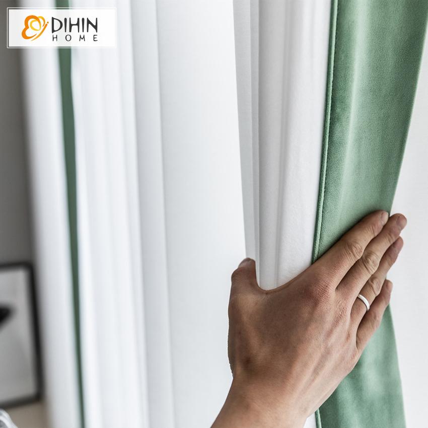 DIHIN HOME Modern White and Green Color Customized Valance ,Blackout Curtains Grommet Window Curtain for Living Room ,52x84-inch,1 Panel Roman Shades Curtains Window Blinds custom curtains blackout curtains curtains for living room sheer curtains curtain fabric linen curtains kitchen curtains velvet curtains pinch pleat curtains bay window curtains outdoor curtains pleated curtains floral curtains dining room curtains kitchen valances drapes for bedroom patio curtains nursery curtains grommet curtains