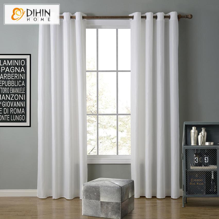 DIHIN HOME Modern White Color Curtains,Blackout Grommet Window Curtain for Living Room ,52x63-inch,1 Panel Roman Shades Curtains Window Blinds custom curtains blackout curtains curtains for living room sheer curtains curtain fabric linen curtains kitchen curtains velvet curtains pinch pleat curtains bay window curtains outdoor curtains pleated curtains floral curtains dining room curtains kitchen valances drapes for bedroom patio curtains nursery curtains grommet curtains