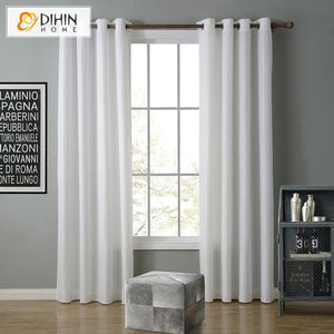 DIHIN HOME Modern White Color Curtains,Blackout Grommet Window Curtain for Living Room ,52x63-inch,1 Panel Roman Shades Curtains Window Blinds custom curtains blackout curtains curtains for living room sheer curtains curtain fabric linen curtains kitchen curtains velvet curtains pinch pleat curtains bay window curtains outdoor curtains pleated curtains floral curtains dining room curtains kitchen valances drapes for bedroom patio curtains nursery curtains grommet curtains