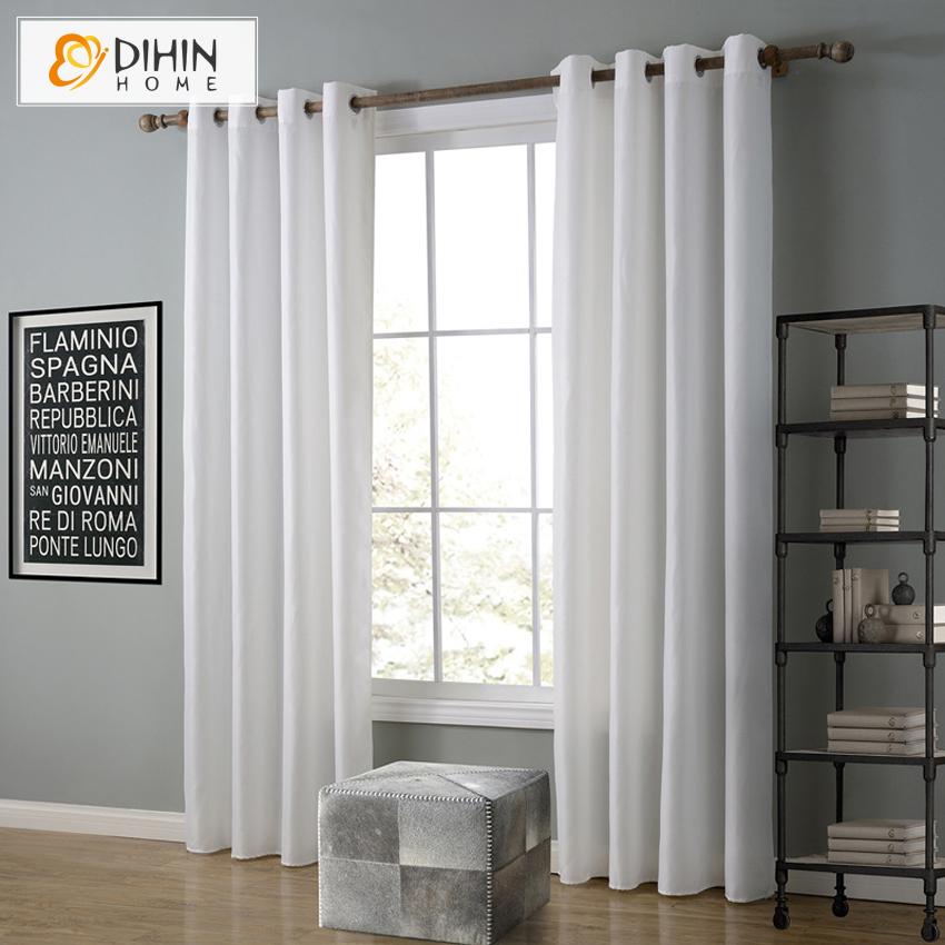 DIHIN HOME Modern White Color Curtains,Blackout Grommet Window Curtain for Living Room ,52x63-inch,1 Panel Roman Shades Curtains Window Blinds custom curtains blackout curtains curtains for living room sheer curtains curtain fabric linen curtains kitchen curtains velvet curtains pinch pleat curtains bay window curtains outdoor curtains pleated curtains floral curtains dining room curtains kitchen valances drapes for bedroom patio curtains nursery curtains grommet curtains