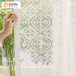 DIHIN HOME Modern White Color Geometric Sheer Curtain, Grommet Window Curtain for Living Room ,52x63-inch,1 Panel Roman Shades Curtains Window Blinds custom curtains blackout curtains curtains for living room sheer curtains curtain fabric linen curtains kitchen curtains velvet curtains pinch pleat curtains bay window curtains outdoor curtains pleated curtains floral curtains dining room curtains kitchen valances drapes for bedroom patio curtains nursery curtains grommet curtains
