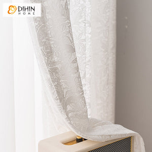 DIHIN HOME Modern White Color Sheer Curtain, Grommet Window Curtain for Living Room ,52x63-inch,1 Panel Roman Shades Curtains Window Blinds custom curtains blackout curtains curtains for living room sheer curtains curtain fabric linen curtains kitchen curtains velvet curtains pinch pleat curtains bay window curtains outdoor curtains pleated curtains floral curtains dining room curtains kitchen valances drapes for bedroom patio curtains nursery curtains grommet curtains