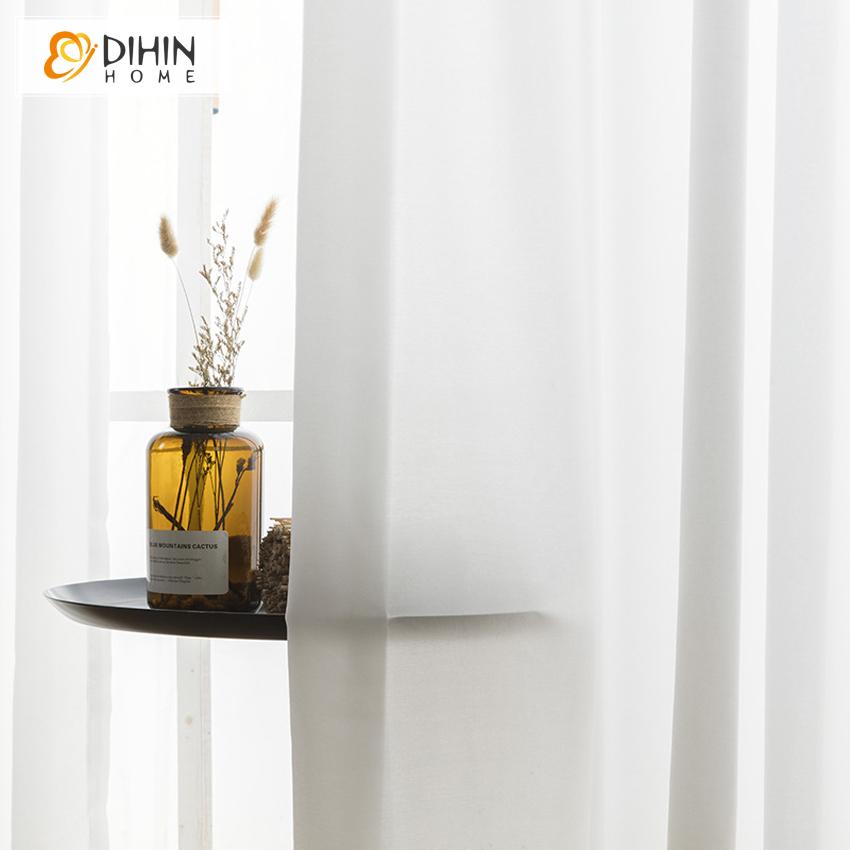 DIHIN HOME Modern White Color Sheer Curtains,Blackout Grommet Window Curtain for Living Room ,52x63-inch,1 Panel Roman Shades Curtains Window Blinds custom curtains blackout curtains curtains for living room sheer curtains curtain fabric linen curtains kitchen curtains velvet curtains pinch pleat curtains bay window curtains outdoor curtains pleated curtains floral curtains dining room curtains kitchen valances drapes for bedroom patio curtains nursery curtains grommet curtains