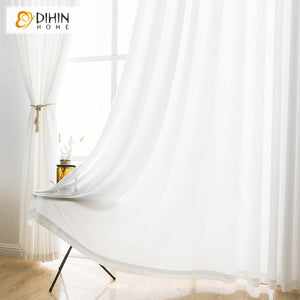 DIHIN HOME Modern White Color Sheer Curtains,Blackout Grommet Window Curtain for Living Room ,52x63-inch,1 Panel Roman Shades Curtains Window Blinds custom curtains blackout curtains curtains for living room sheer curtains curtain fabric linen curtains kitchen curtains velvet curtains pinch pleat curtains bay window curtains outdoor curtains pleated curtains floral curtains dining room curtains kitchen valances drapes for bedroom patio curtains nursery curtains grommet curtains