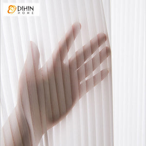 DIHIN HOME Modern White Color Striped,Sheer Curtain, Grommet Window Curtain for Living Room ,52x63-inch,1 Panel Roman Shades Curtains Window Blinds custom curtains blackout curtains curtains for living room sheer curtains curtain fabric linen curtains kitchen curtains velvet curtains pinch pleat curtains bay window curtains outdoor curtains pleated curtains floral curtains dining room curtains kitchen valances drapes for bedroom patio curtains nursery curtains grommet curtains