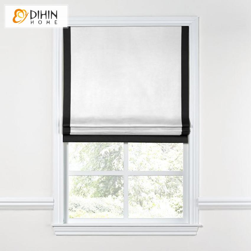 DIHIN HOME Modern White Color With Black Band Roman Shades ,Easy Install Washable Curtains ,Customized Window Curtain Drape, 24"W X 64"H Roman Shades Curtains Window Blinds custom curtains blackout curtains curtains for living room sheer curtains curtain fabric linen curtains kitchen curtains velvet curtains pinch pleat curtains bay window curtains outdoor curtains pleated curtains floral curtains dining room curtains kitchen valances drapes for bedroom patio curtains nursery curtains grommet curtains