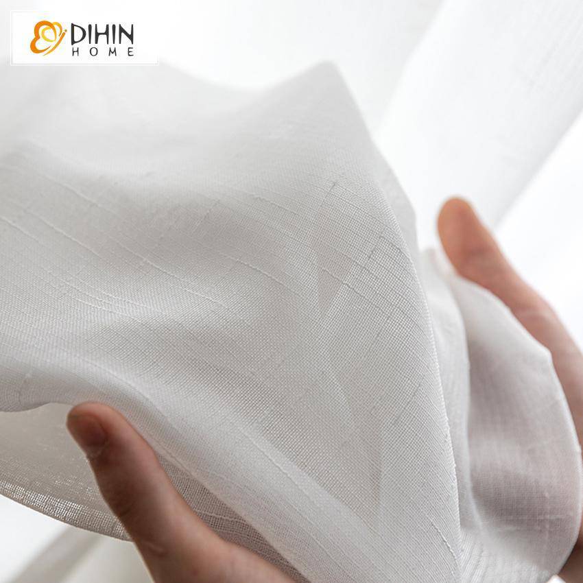 DIHIN HOME Modern White Day Curtain ,Sheer Curtain, Grommet Window Curtain for Living Room ,52x63-inch,1 Panel Roman Shades Curtains Window Blinds custom curtains blackout curtains curtains for living room sheer curtains curtain fabric linen curtains kitchen curtains velvet curtains pinch pleat curtains bay window curtains outdoor curtains pleated curtains floral curtains dining room curtains kitchen valances drapes for bedroom patio curtains nursery curtains grommet curtains