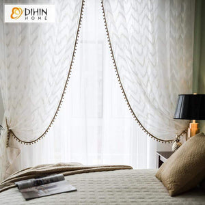 DIHIN HOME Modern White Day Curtains With Lace ,Sheer Curtain, Grommet Window Curtain for Living Room ,52x63-inch,1 Panel Roman Shades Curtains Window Blinds custom curtains blackout curtains curtains for living room sheer curtains curtain fabric linen curtains kitchen curtains velvet curtains pinch pleat curtains bay window curtains outdoor curtains pleated curtains floral curtains dining room curtains kitchen valances drapes for bedroom patio curtains nursery curtains grommet curtains