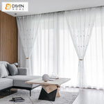 DIHIN HOME Modern White Embroidered Deer Head ,Sheer Curtain, Grommet Window Curtain for Living Room ,52x63-inch,1 Panel Roman Shades Curtains Window Blinds custom curtains blackout curtains curtains for living room sheer curtains curtain fabric linen curtains kitchen curtains velvet curtains pinch pleat curtains bay window curtains outdoor curtains pleated curtains floral curtains dining room curtains kitchen valances drapes for bedroom patio curtains nursery curtains grommet curtains