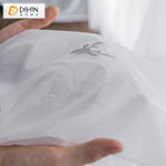 DIHIN HOME Modern White Embroidered Deer Head ,Sheer Curtain, Grommet Window Curtain for Living Room ,52x63-inch,1 Panel Roman Shades Curtains Window Blinds custom curtains blackout curtains curtains for living room sheer curtains curtain fabric linen curtains kitchen curtains velvet curtains pinch pleat curtains bay window curtains outdoor curtains pleated curtains floral curtains dining room curtains kitchen valances drapes for bedroom patio curtains nursery curtains grommet curtains