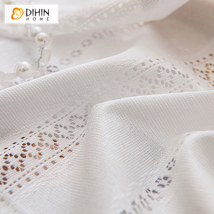 DIHIN HOME Modern White Embroidered,Sheer Curtain,Blackout Grommet Window Curtain for Living Room ,52x63-inch,1 Panel Roman Shades Curtains Window Blinds custom curtains blackout curtains curtains for living room sheer curtains curtain fabric linen curtains kitchen curtains velvet curtains pinch pleat curtains bay window curtains outdoor curtains pleated curtains floral curtains dining room curtains kitchen valances drapes for bedroom patio curtains nursery curtains grommet curtains