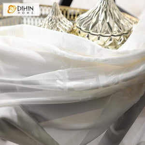 DIHIN HOME Modern White Geometric Day Curtains ,Sheer Curtain, Grommet Window Curtain for Living Room ,52x63-inch,1 Panel Roman Shades Curtains Window Blinds custom curtains blackout curtains curtains for living room sheer curtains curtain fabric linen curtains kitchen curtains velvet curtains pinch pleat curtains bay window curtains outdoor curtains pleated curtains floral curtains dining room curtains kitchen valances drapes for bedroom patio curtains nursery curtains grommet curtains