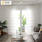 DIHIN HOME Modern White Geometric Embroidered,Sheer Curtain, Grommet Window Curtain for Living Room ,52x63-inch,1 Panel Roman Shades Curtains Window Blinds custom curtains blackout curtains curtains for living room sheer curtains curtain fabric linen curtains kitchen curtains velvet curtains pinch pleat curtains bay window curtains outdoor curtains pleated curtains floral curtains dining room curtains kitchen valances drapes for bedroom patio curtains nursery curtains grommet curtains